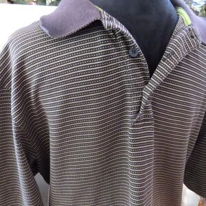Claiborne Golf Men's Polo Pima Cotton Blend Brown/Tan  Medium  EUC
